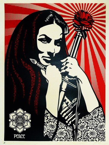 REVOLUTIONARY WOMAN WITH BRUSH / SHEPARD FAIREY (OBEY).