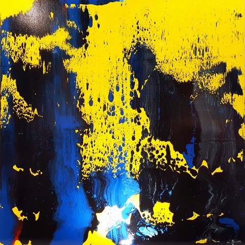 Carole Bécam , abstrait peinture a lhuiloe abstract art