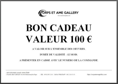 bon cadeau 100 € CORPS ET AME GALLERY