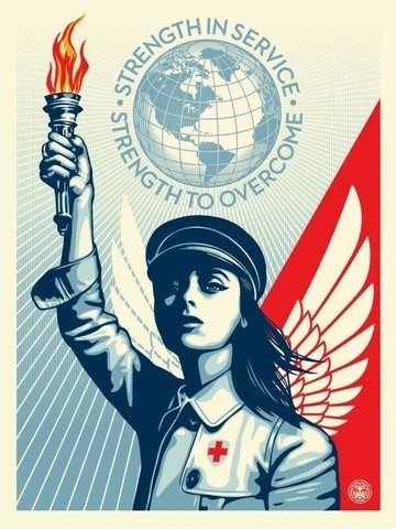 angel of hope and strenght, obey, obey giant SHEPARD FAIREY.